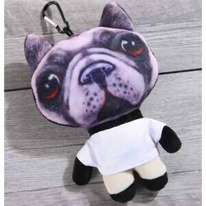 NEW MAD STYLE women's mad dog pug jumbo stuffed 3d key fob keyring in animal pri